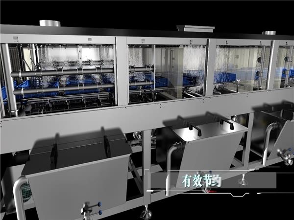 全自動洗框機直銷，周轉(zhuǎn)箱清洗機，食品專用消毒洗筐機